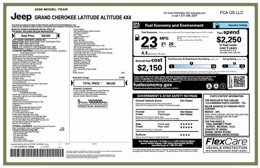 New 2026 Jeep Grand Cherokee Altitude image 2