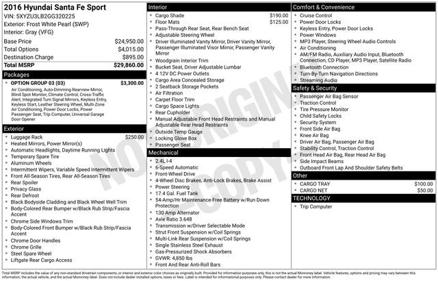 Used 2016 Hyundai Santa Fe Sport w/ Option Group 03 image 11