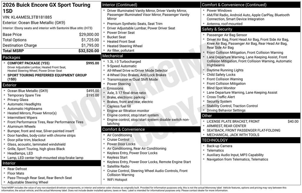 New 2026 Buick Encore GX Sport Touring w/ Comfort Package AWD/4WD image 5