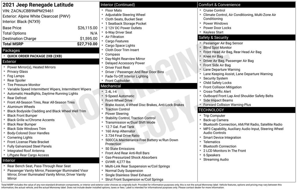 Used 2021 Jeep Renegade Latitude FWD image 38