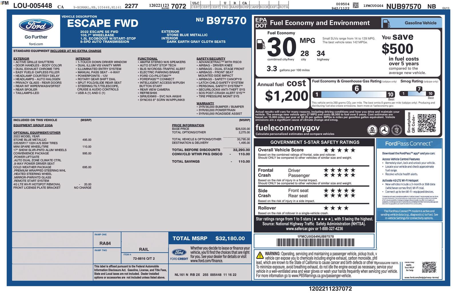 Used 2022 Ford Escape SE w/ Convenience Package FWD image 5