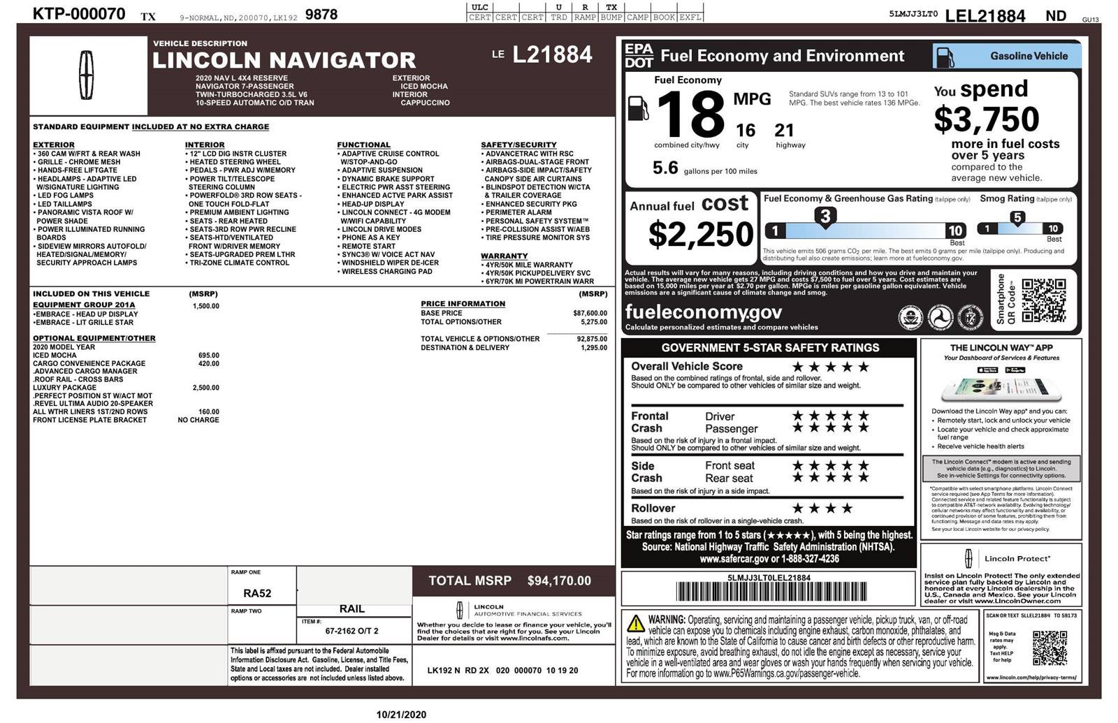 Used 2020 Lincoln Navigator L Reserve w/ Luxury Package AWD/4WD image 23