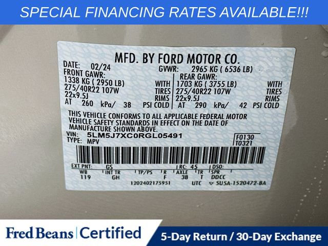 Certified 2024 Lincoln Aviator Reserve w/ Equipment Group 201A AWD/4WD image 38