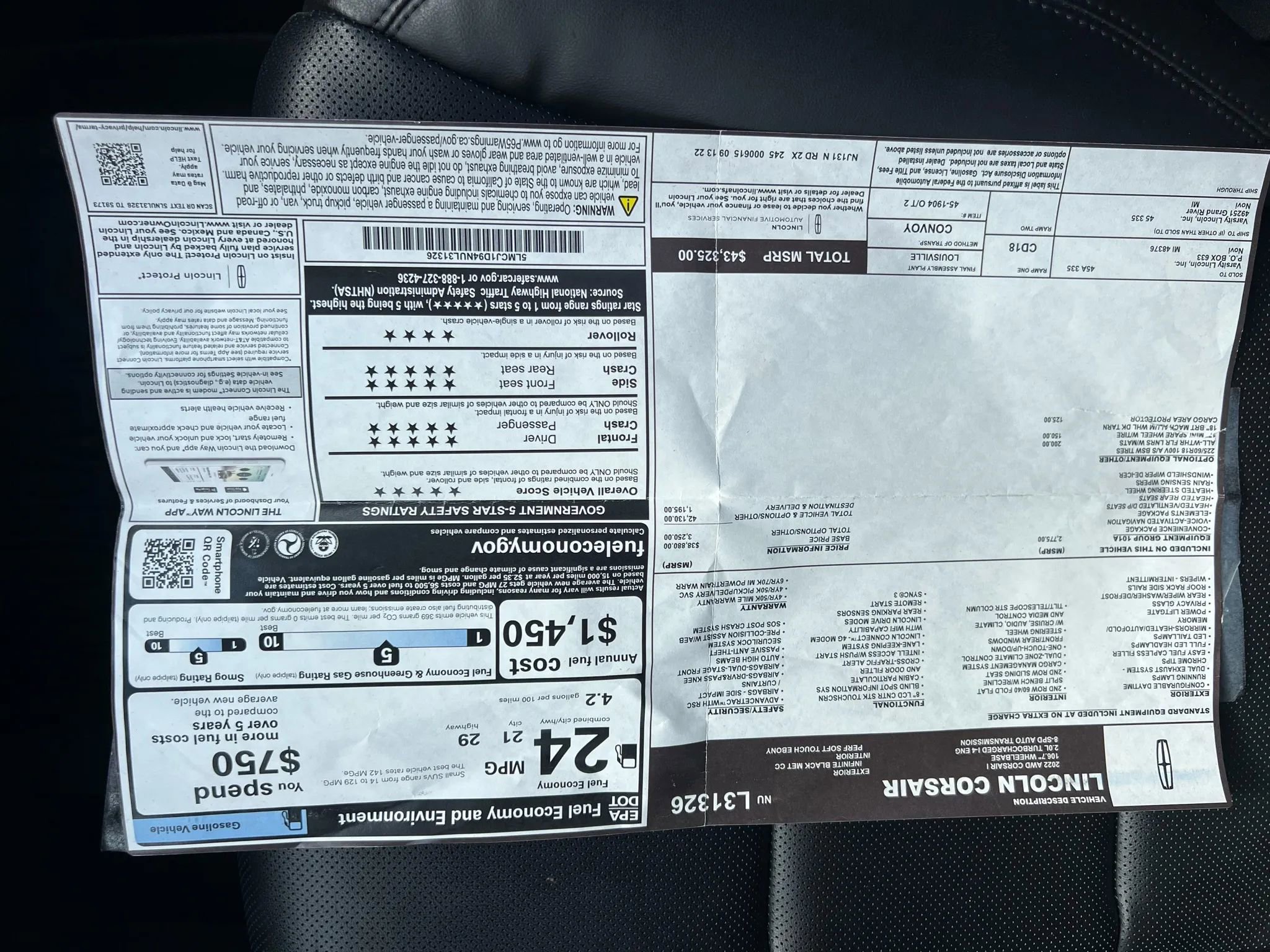 Used 2022 Lincoln Corsair AWD w/ Equipment Group 101A image 24