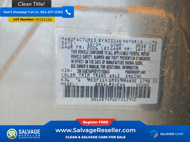 Used 2014 Nissan Sentra SR w/ SR Driver Package FWD image 16