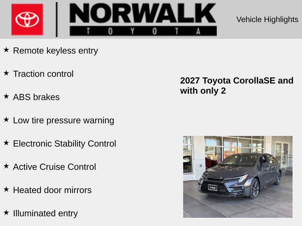 New 2027 Toyota Corolla SE FWD image 10
