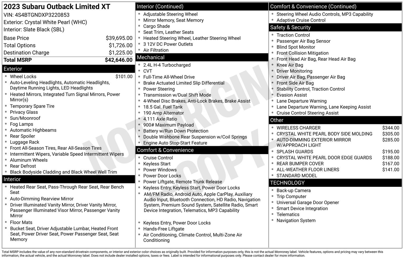 Certified 2023 Subaru Outback Limited XT AWD/4WD image 35