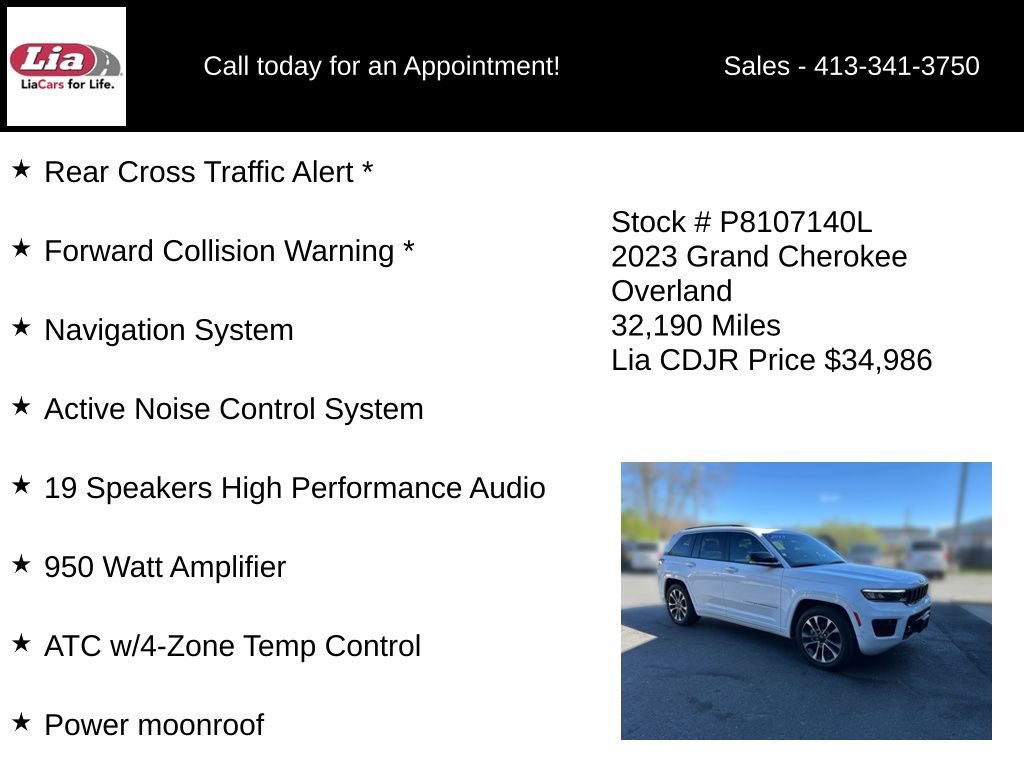 Certified 2023 Jeep Grand Cherokee Overland w/ Luxury Tech Group IV AWD/4WD image 16
