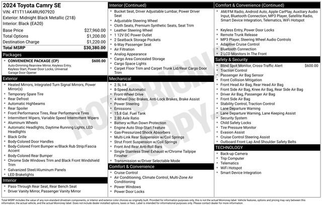 Used 2024 Toyota Camry SE w/ Convenience Package image 24