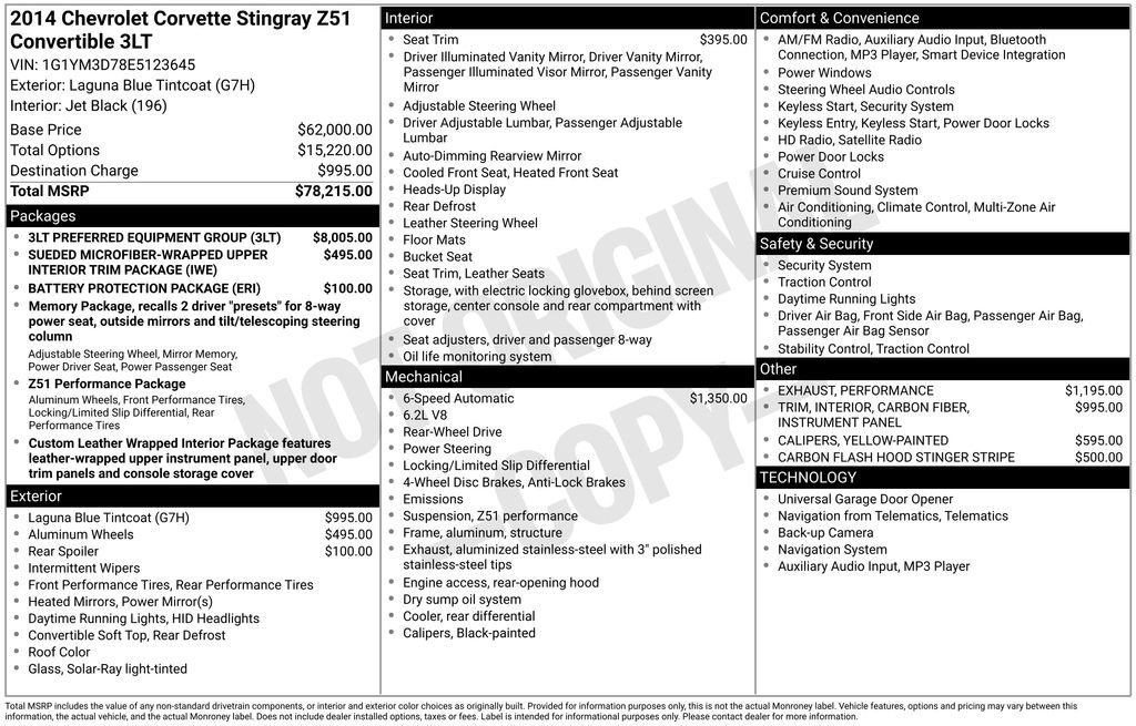 Used 2014 Chevrolet Corvette Z51 w/ 3LT Preferred Equipment Group image 5