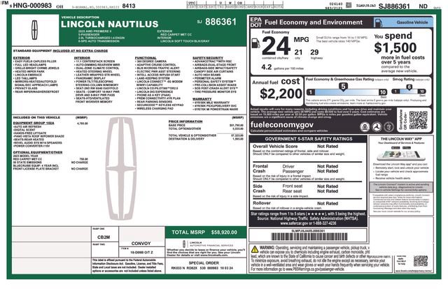 Certified 2025 Lincoln Nautilus Premier w/ Equipment Group 102A AWD/4WD image 44