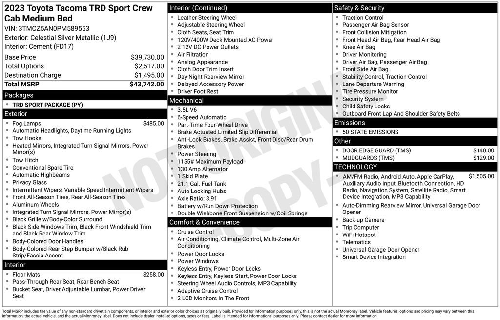 Used 2023 Toyota Tacoma TRD Sport image 6