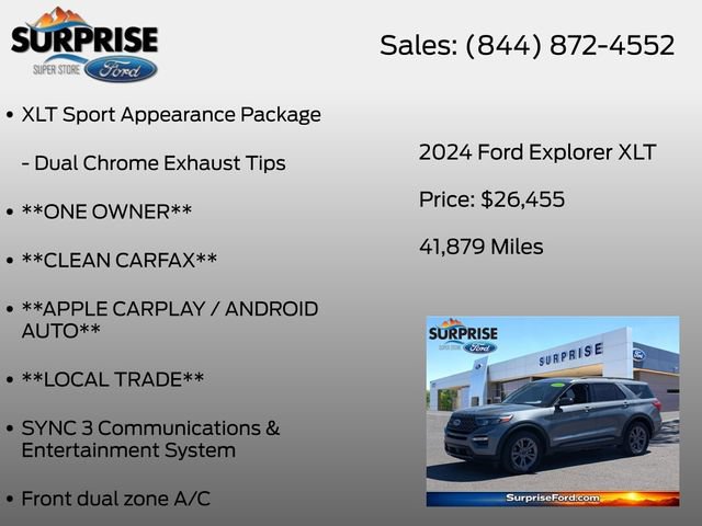 Certified 2024 Ford Explorer XLT w/ Equipment Group 202A RWD image 13