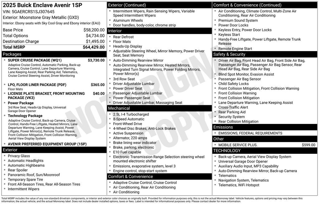 New 2025 Buick Enclave Avenir w/ Super Cruise Package image 9