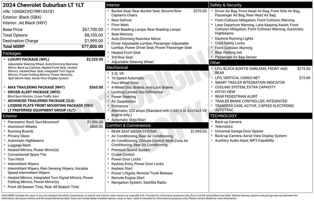 Used 2024 Chevrolet Suburban LT w/ Luxury Package AWD/4WD image 5