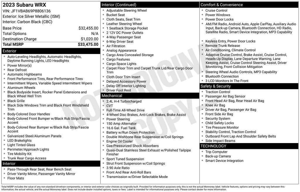 Certified 2023 Subaru WRX AWD/4WD image 34