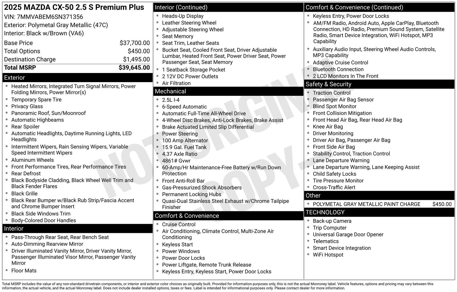 Certified 2025 MAZDA CX-50 AWD 2.5 S w/ Premium Plus Pkg image 28