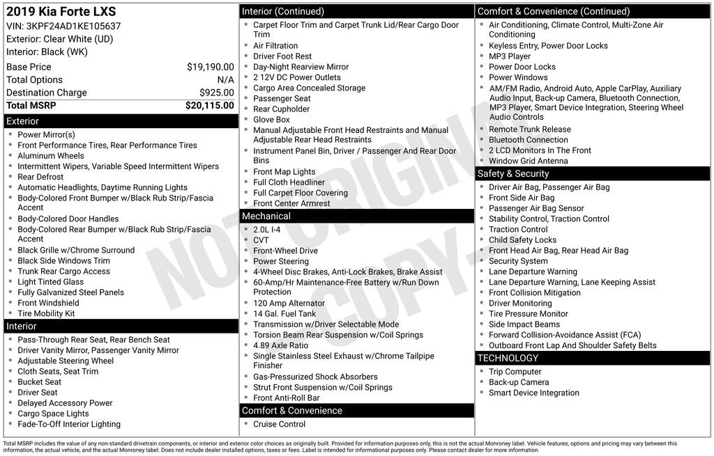 Used 2019 Kia Forte LXS image 2