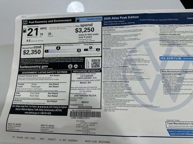 New 2026 Volkswagen Atlas Peak Edition image 40