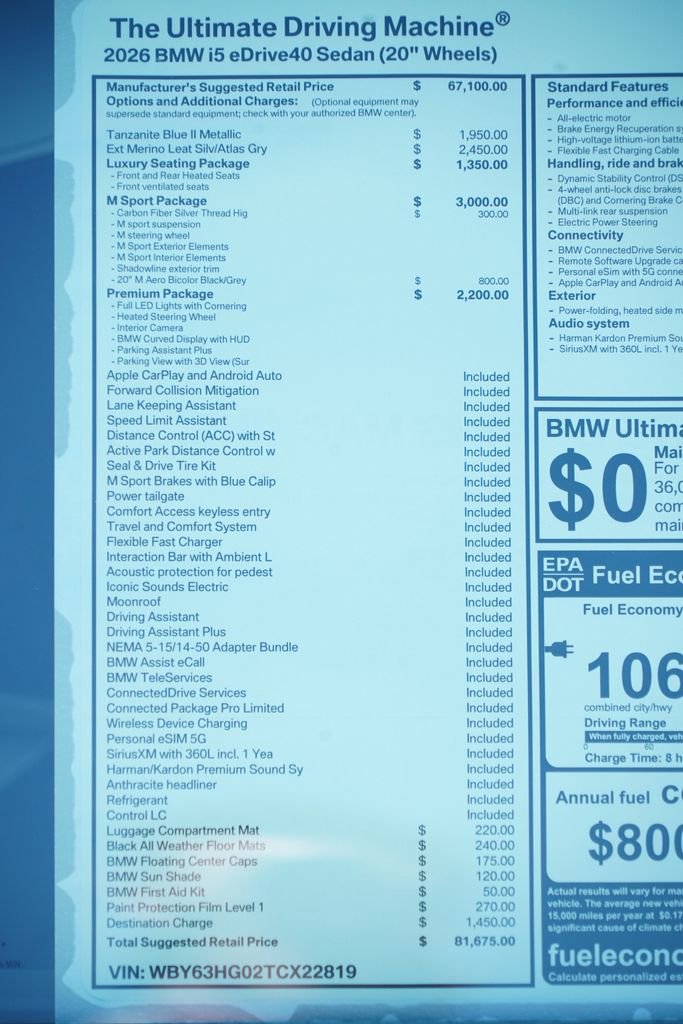 New 2026 BMW i5 eDrive40 w/ M Sport Package RWD image 8
