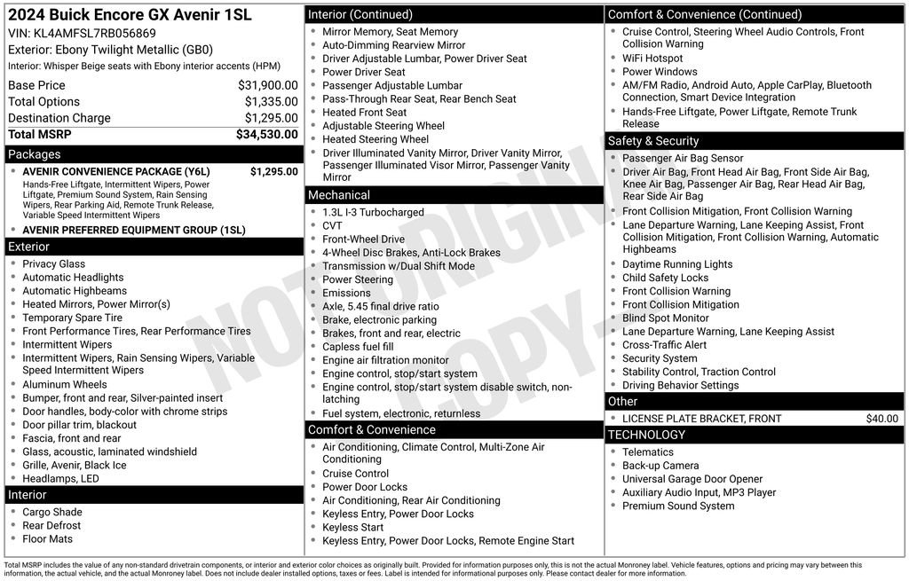 Used 2024 Buick Encore GX Avenir w/ Avenir Convenience Package image 5