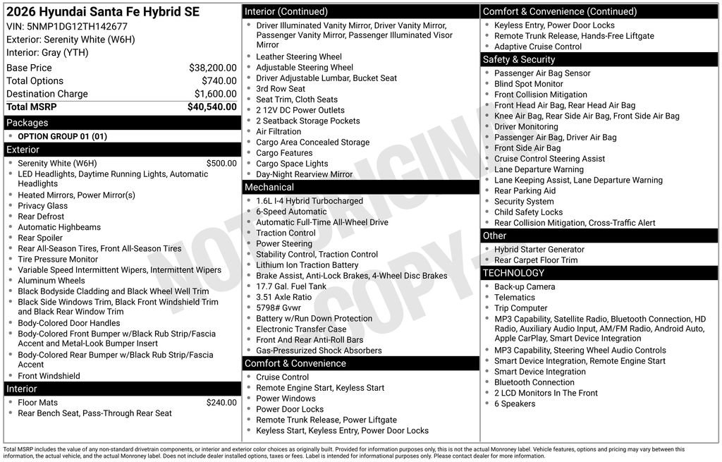 New 2026 Hyundai Santa Fe SE AWD/4WD image 4