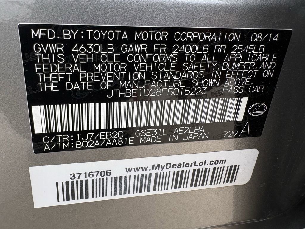 Used 2015 Lexus IS 350 w/ F-Sport Package RWD image 29