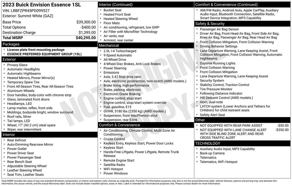 Certified 2023 Buick Envision Essence AWD/4WD image 32