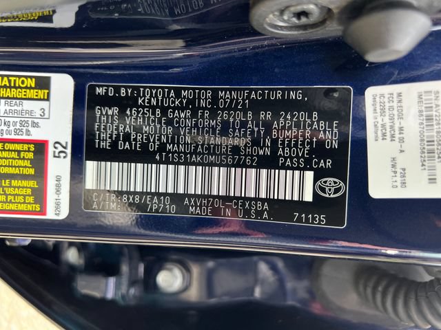 Used 2021 Toyota Camry SE w/ Audio Upgrade Package FWD image 17