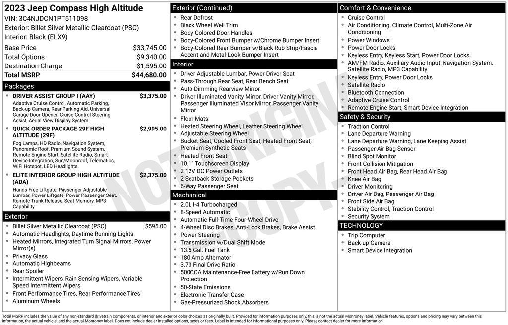 Used 2023 Jeep Compass High Altitude w/ Driver Assist Group I image 34