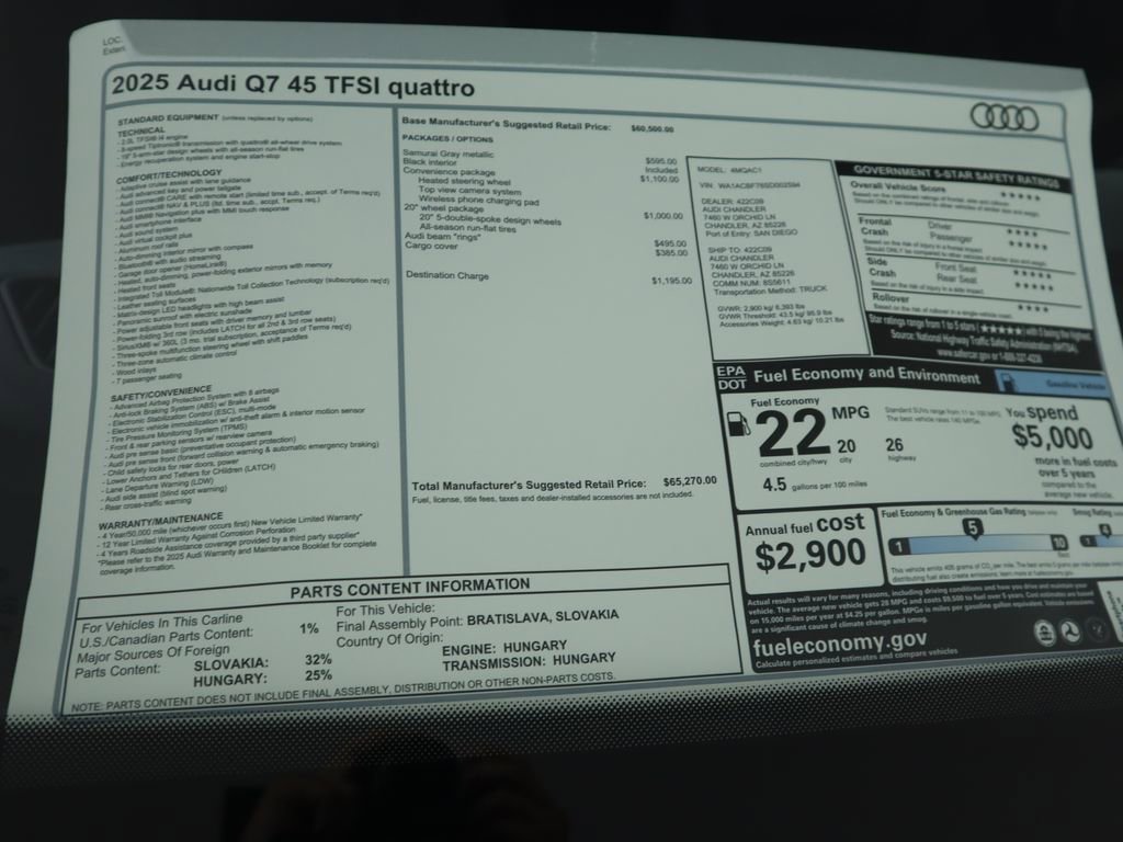 Certified 2025 Audi Q7 2.0T Premium image 9