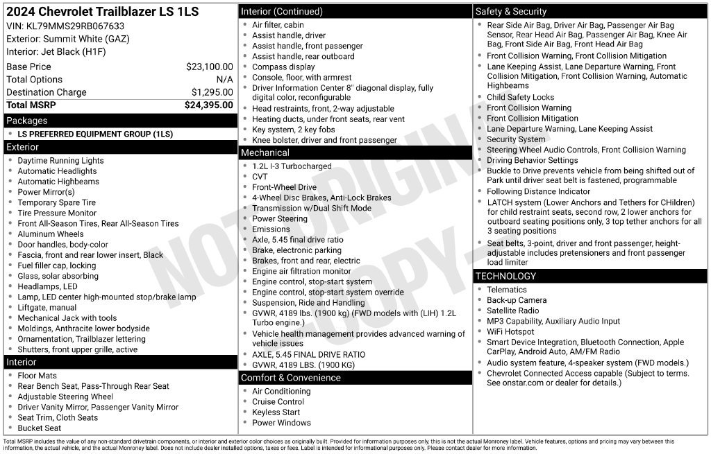 Used 2024 Chevrolet TrailBlazer LS FWD image 29