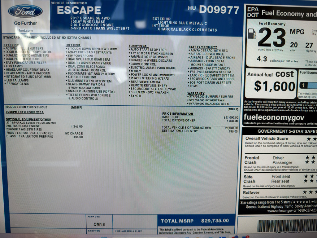 Used 2017 Ford Escape SE AWD/4WD image 25