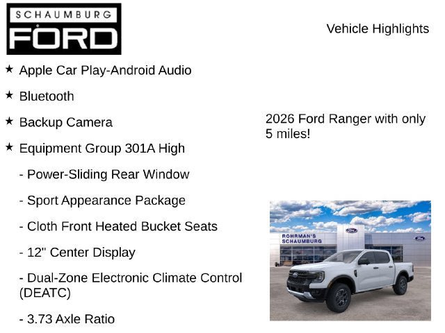 New 2026 Ford Ranger XLT w/ Equipment Group 301A High AWD/4WD image 8