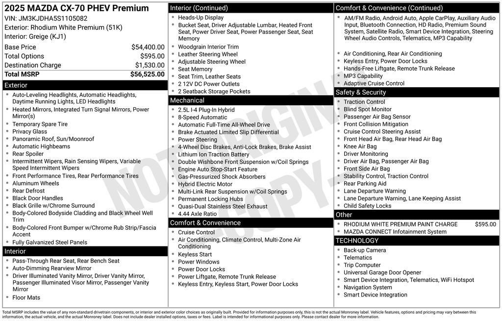 Used 2025 MAZDA CX-70 Plug-In Hybrid w/ Premium Pkg image 11