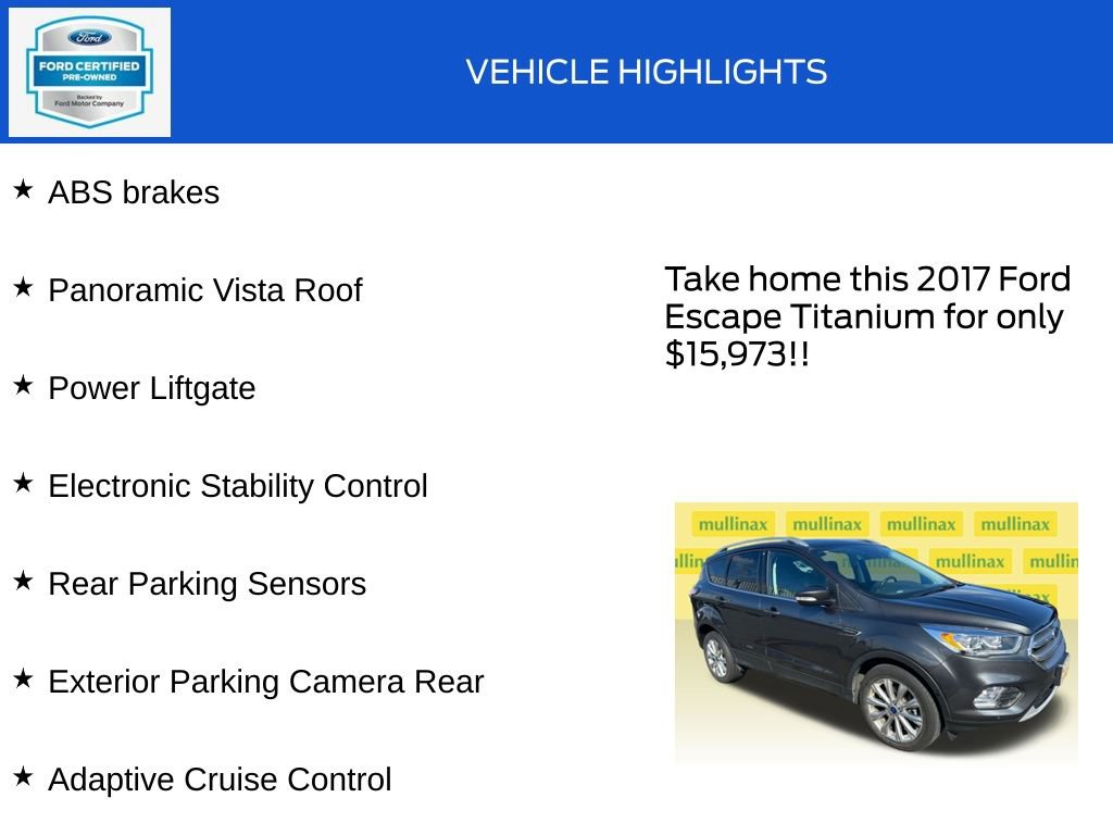 Used 2017 Ford Escape Titanium w/ Equipment Group 301A AWD/4WD image 19