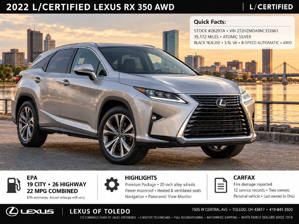 Used 2022 Lexus RX 350 AWD w/ Premium Package image 1