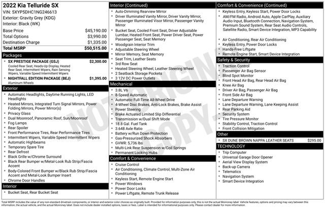 Used 2022 Kia Telluride SX w/ SX Prestige Package image 10