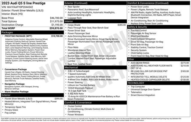 Used 2023 Audi Q5 2.0T Prestige w/ Prestige Package image 3