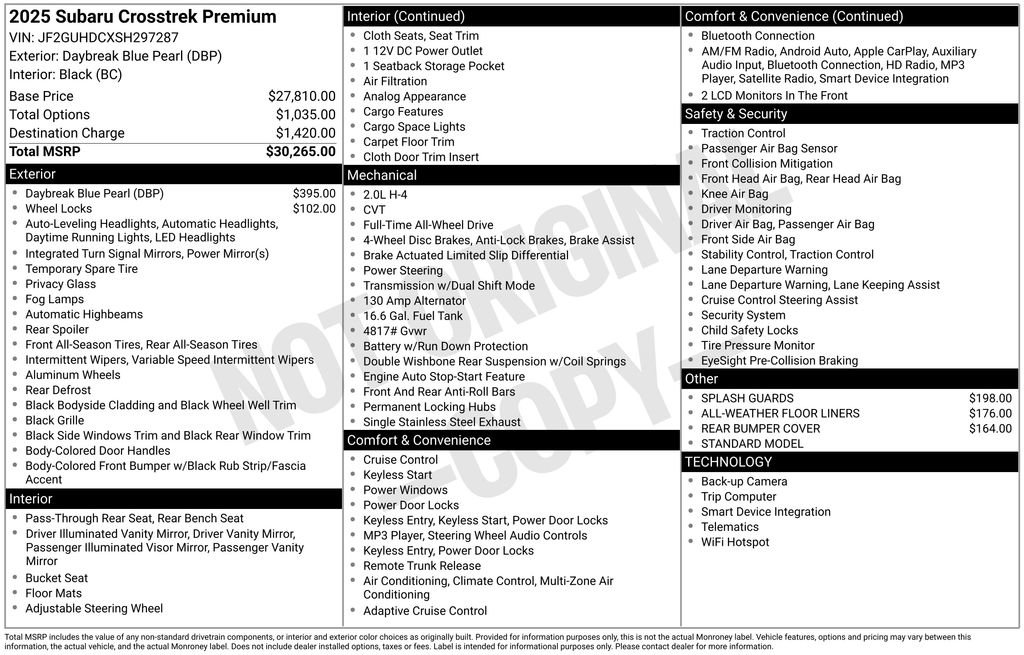 Certified 2025 Subaru Crosstrek 2.0i Premium image 27