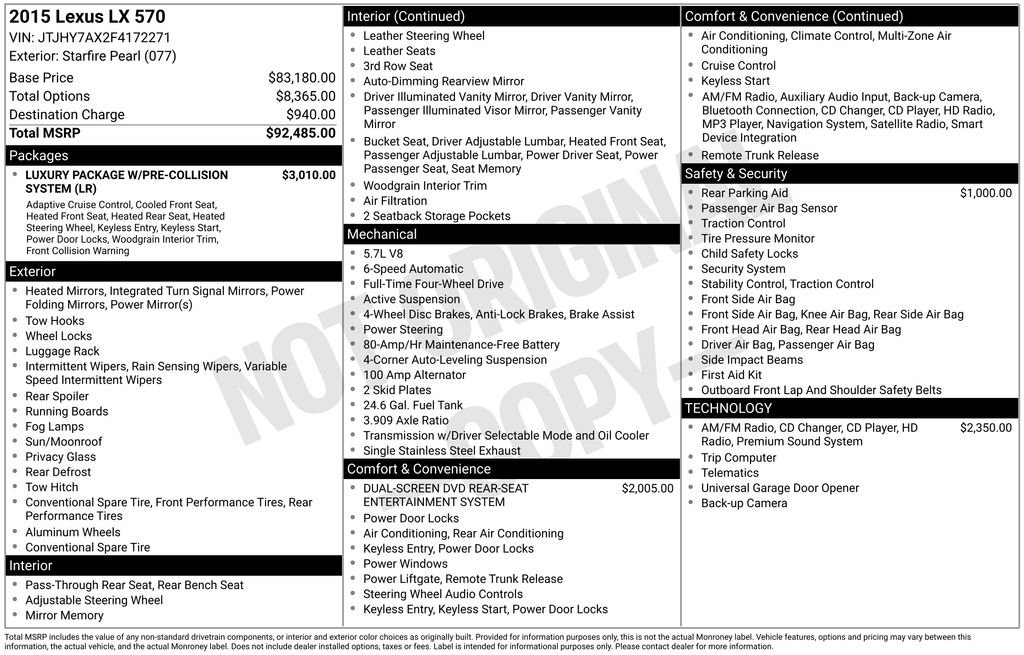 Used 2015 Lexus LX 570 4WD image 6