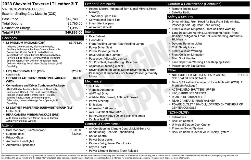 Used 2023 Chevrolet Traverse LT w/ LT Premium Package image 29