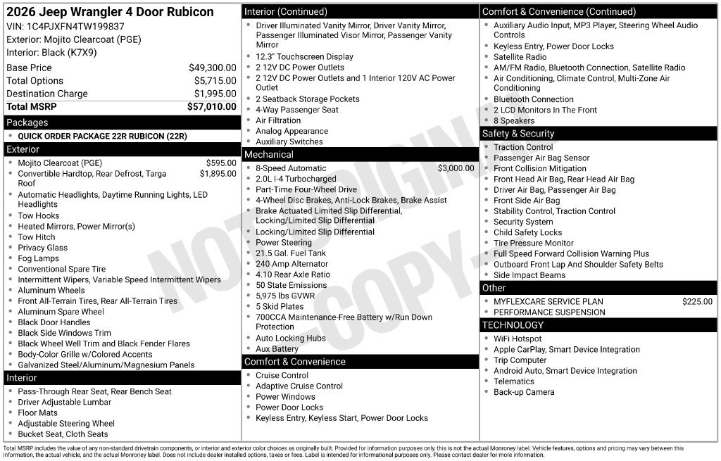 New 2026 Jeep Wrangler Unlimited Rubicon AWD/4WD image 15