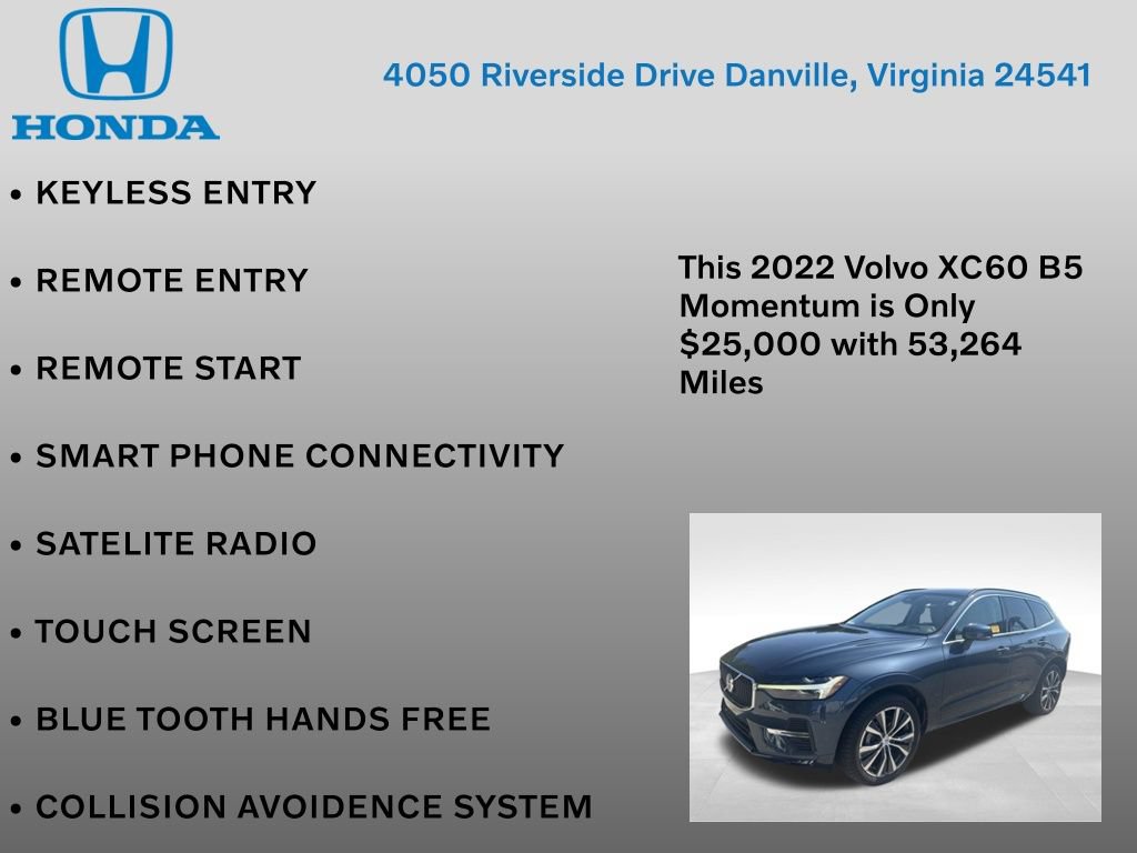 Used 2022 Volvo XC60 B5 Momentum w/ Protection Package Premier FWD image 7