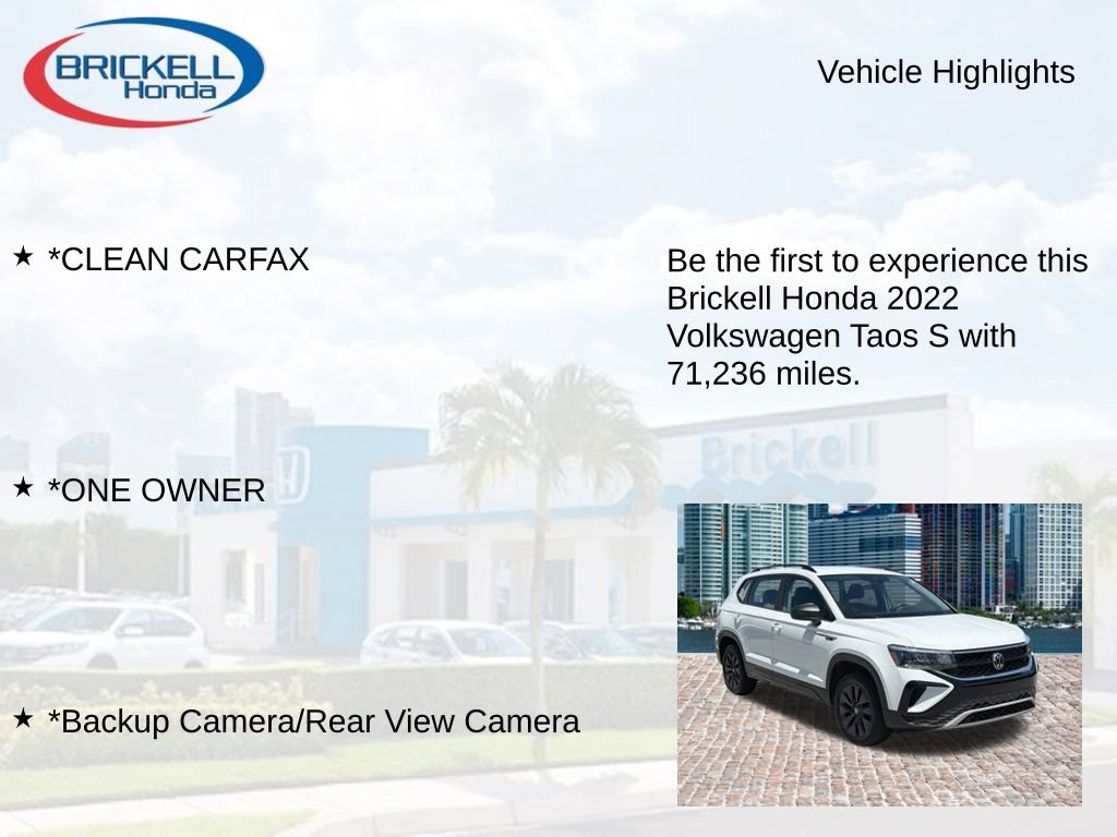 Used 2022 Volkswagen Taos S w/ IQ Drive S Package FWD image 8