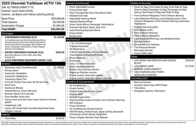 Certified 2025 Chevrolet TrailBlazer ACTIV w/ Convenience Package image 43
