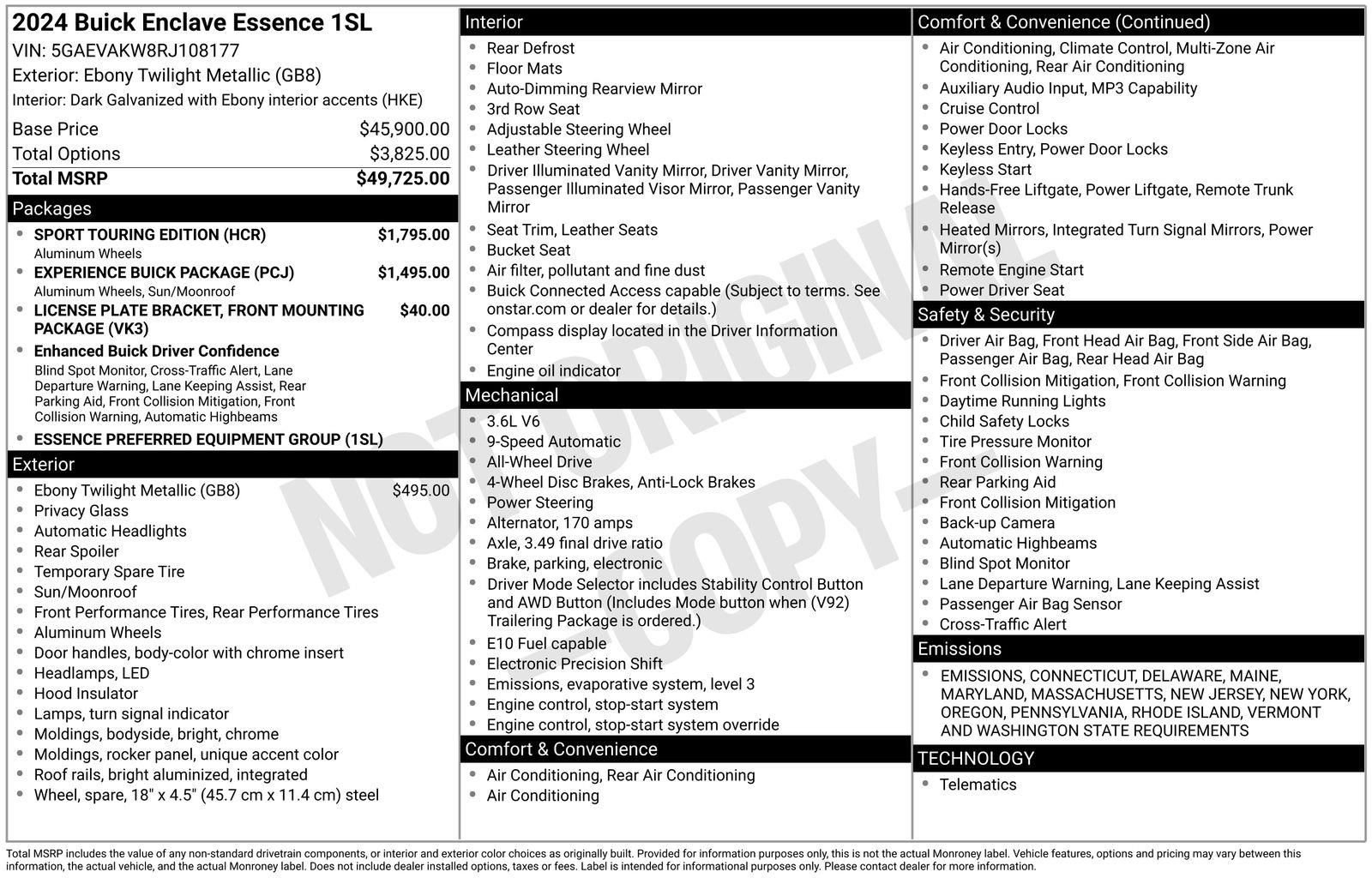 Used 2024 Buick Enclave Essence w/ Experience Buick Package image 37