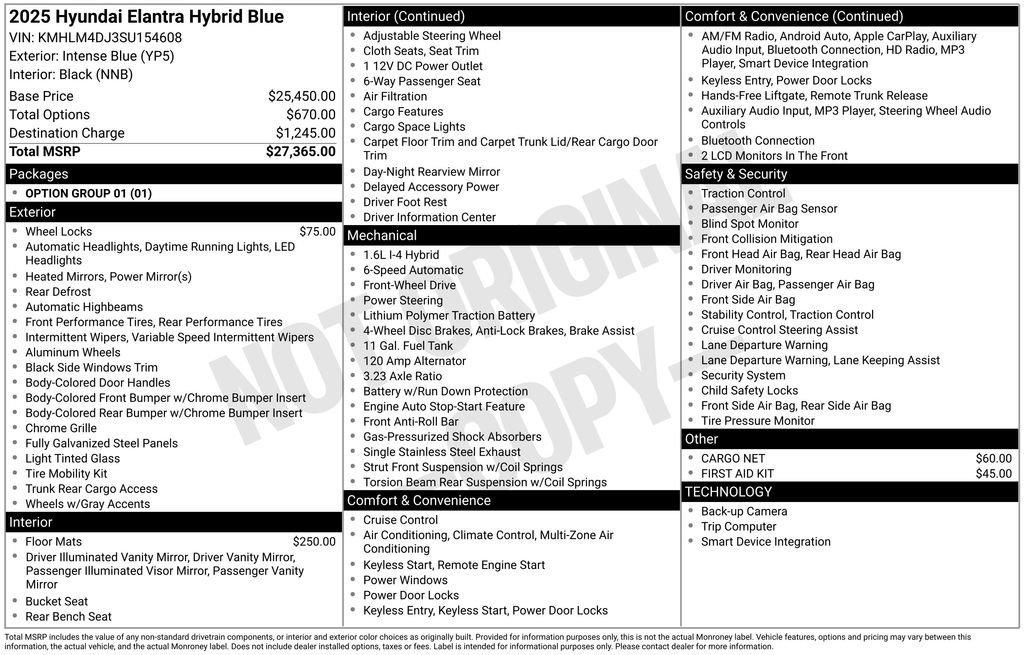 Certified 2025 Hyundai Elantra Hybrid FWD image 27