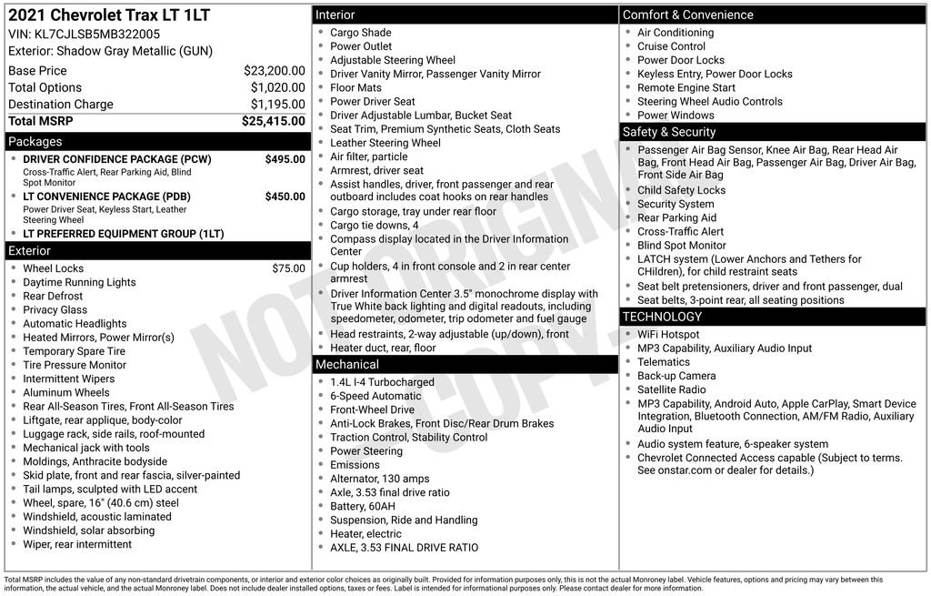 Used 2021 Chevrolet Trax LT w/ Driver Confidence Package FWD image 4