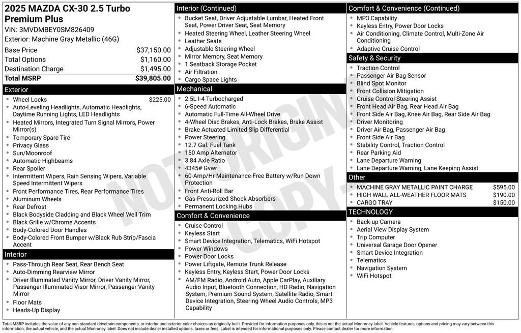New 2025 MAZDA CX-30 2.5 Turbo w/ Premium Plus Pkg image 7